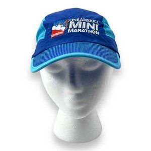 One America Mini Marathon 500 Festival Running Hat Mens Blue Adjustable Cap‎
